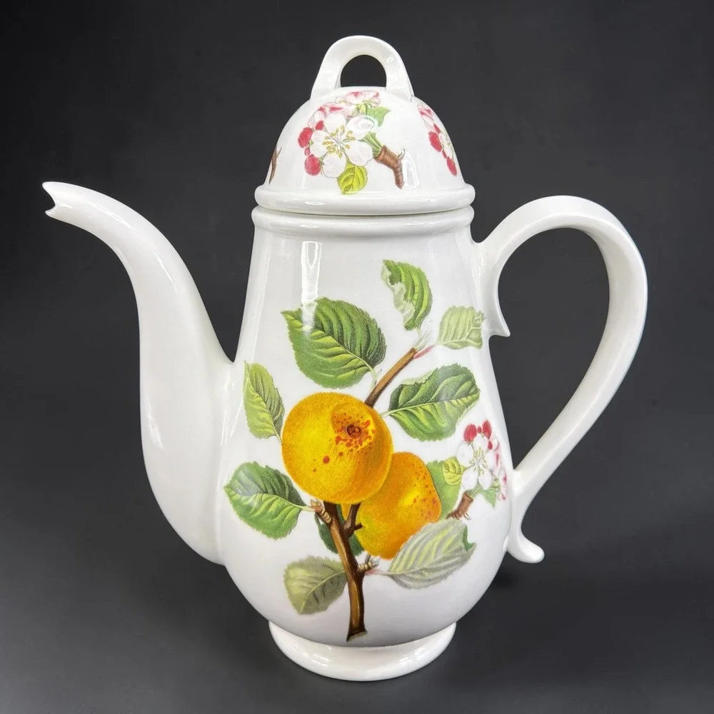 Portmeirion Pomona Coffee Pot Ingestrie Pippin Apple Botanical Made in England